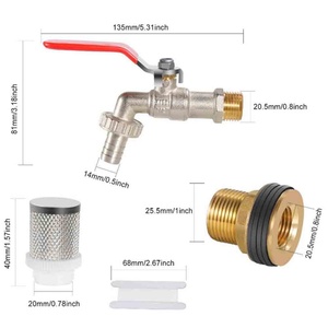 Garden Brass Fitting with Filtre 1/2" IBC Water Tank <b>Tap</b> Garden Hose Thread Faucet IBC Tank <b>Valve</b> Hose Connector - Product Image 2