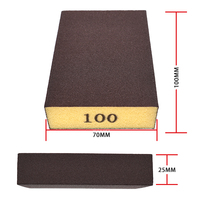 Bloc de sable mousse humide et sec 70*100mm Bloc de ponçage éponge abrasif à main double face jaune pour le polissage manuel de la pierre en bois et métal