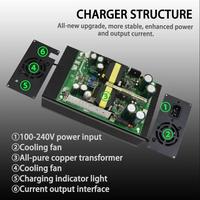 Chargeur intelligent de batterie LiFePO4 à coque en aluminium, AC 100-240V 87.6V 10A, haute puissance, utilisé pour les batteries LiFePO4 24S 72V 76.8V