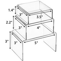 Présentoir en verre acrylique organique, pliable en U, épaisseur 3 mm, finition brillante, assemblage facile, pour chaussures et figurines
