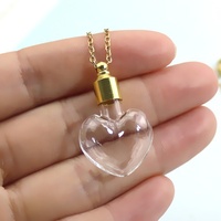 Mini botella de vidrio en forma de tubo para deseos, colgante de joyería para perfume, collar con frasco de aceite esencial DIY, para DIY, para cabello fetal/botella colgante