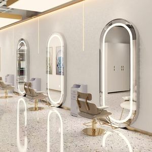 Muebles para Salón de Belleza, Estación de Peluquería con Espejo de Doble Cara y Luces LED - Product Image 3