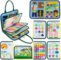 Nouveau jouet éducatif Montessori sur le thème des animaux sauvages, tableau d'activités en feutre, livres sensoriels pour garçons et filles, cadeau de Noël et de Thanksgiving