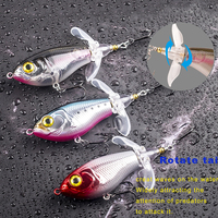 Leurre de pêche en mer SKM Whopper Plopper ABS 80mm 16g, leurre dur artificiel Bluegill avec queue souple rotative, wobblers, leurre de surface