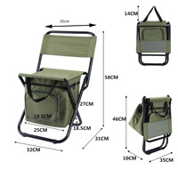 Chaise de plage pliable portable, chaise de camping légère pour l'extérieur avec sac de rangement, chaise de camping