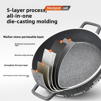 Ensemble de 10 casseroles antiadhésives de différentes tailles en alliage d'aluminium avec couvercles en verre pour cuisinières à gaz domestiques, style occidental