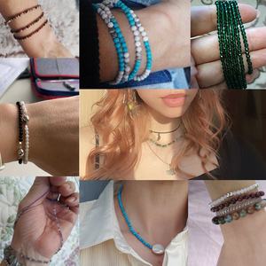 Asvrai u 4 מ מ "מ אבן טבעית שטוחות סביב הטיגריס העין tourmalachite עבור תכשיטים ביצוע אביזרים צמיד דיירי - Product Image 6