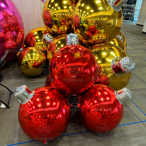 Pohon Natal bola besar mengkilap holografik raksasa ornamen natal PVC tiup bola cermin raksasa bola cermin balon - Product Image 5