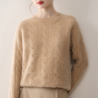 Jxwatcher Vente en gros 100% Cachemire Tricoté Manteau Automne Câble Personnalisé Hiver Femme Pull Pur Cachemire de Mongolie 100% Pulls en Cachemire