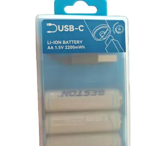 USB Type C Rechargeable Lithium Battery AA 1.5V