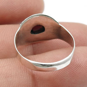 แหวนพลอยโกเมนสีแดงสวยดีไซน์เนอร์ทำมือแหวน925เงินสเตอร์ลิงในราคาจำนวนมาก - Product Image 4