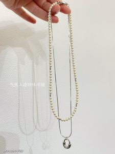 Collar de Perlas en Capas, Estilo Coqueta y Delicado, Hipoalergénico, Regalo para Ella en su Cumpleaños, Collares con Colgante de Perla - Product Image 2