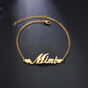 Best Souvenir Gifts Adult Kids Custom Nameplate Stainless Steel Chain Silver Gold Zircon Unisex <strong>Personalised</strong> <strong>Name</strong> <strong>Bracelet</strong> USA - Product Image 4