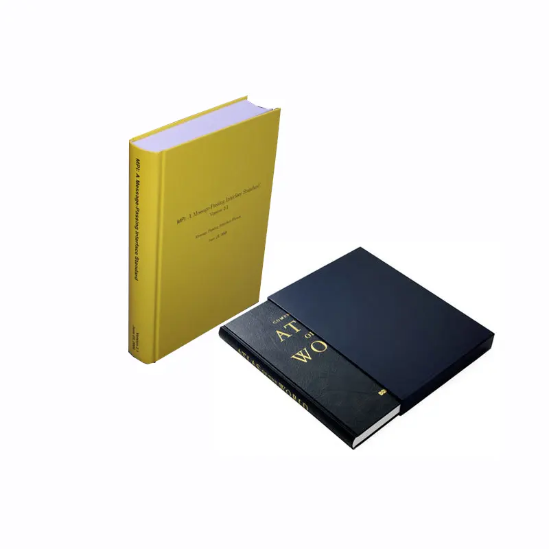 Logo OEM livre d'or à couverture rigide personnalisé, édition de livre, impression de votre propre livre, ensembles de nouveaux avec étui à glissière, veste anti-poussière