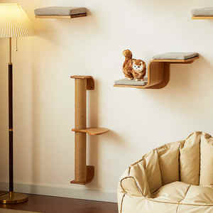 <span class=keywords><strong>3</strong></span> <span class=keywords><strong>Tier</strong></span> Hoge Muur Gemonteerde Kat Klimplank Indoor Kattenboom Toren Met Krabmeubilair Voor Katten - Product Image 2