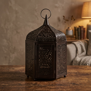 Outdoor Garden Home <b>Decor</b> Handmade Metal Hollowed Out Hanging Candle Holders <b>Decorative</b> Lantern - Product Image 3
