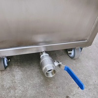Mobiele afvoerwagen van 304 roestvrij staal voor overgebleven water, geschikt voor commerciële keukens en restaurants, op maat gemaakt.