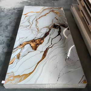 Новый дизайн, красочная Водонепроницаемая Золотая линия, УФ-ПВХ, мраморный лист, настенная панель для украшения интерьера - Product Image 1