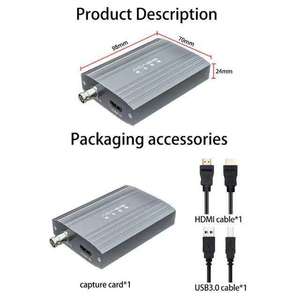 Dongle USB 3.0 SDI per Scheda di Acquisizione Video 1080P 60fps con Doppio Ingresso e Switcher per Telecamere Mediche, Laptop e Trasmissioni Live - Product Image 1