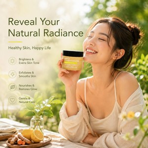 Exfoliante Corporal de Limón y Cúrcuma con Extractos Naturales de Plantas, con Partículas Finas y Suaves para una Rutina de Spa <span class=keywords><strong>en</strong></span> Casa, Disponible <span class=keywords><strong>en</strong></span> Stock - Product Image 5