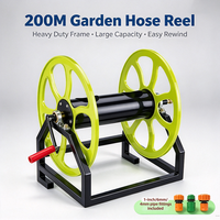 Support de rangement robuste pour tuyau d'arrosage agricole et de jardin, enrouleur manuel pour tuyau de pulvérisation, cadre en acier, 100m de long, longue durée de vie