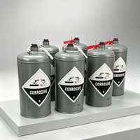 Origine Shandong. Bidons en acier laminé à froid de haute qualité de la marque HY, capacité 2,8 L, diamètre 13 cm/haut 31 cm, pour liquides d'extraction aurifère
