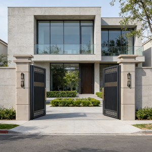 <span class=keywords><strong>Portail</strong></span> <span class=keywords><strong>coulissant</strong></span> en fer forgé pour entrée principale de villa, allée, jardin, cour, clôture de sécurité en acier, style moderne et luxueux - Product Image 2