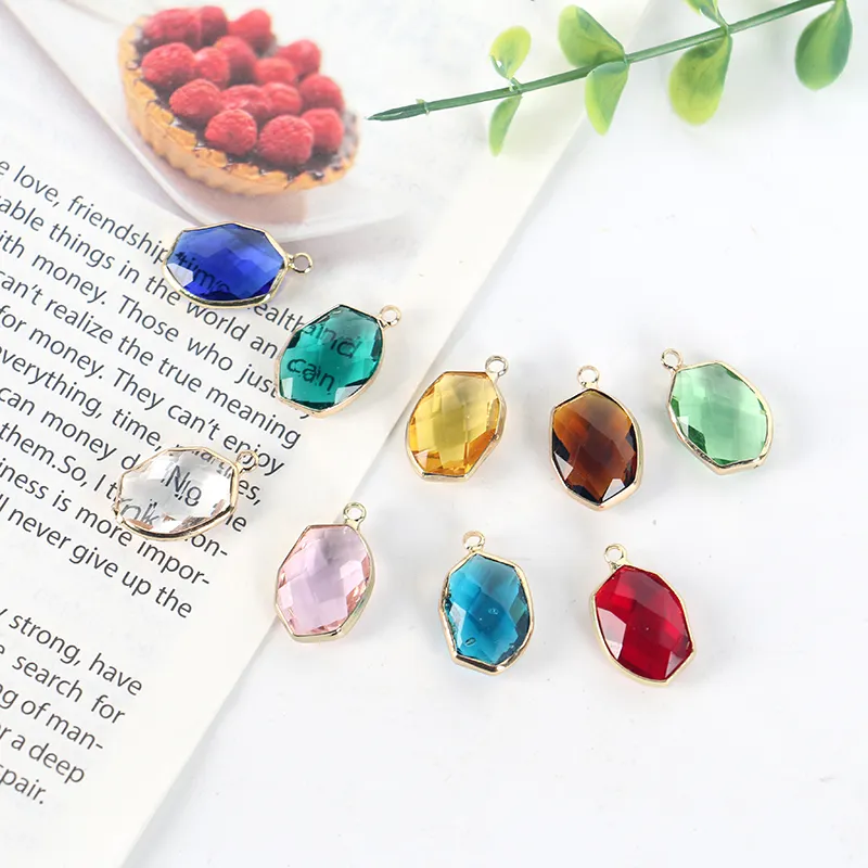 Pingente de pedra de quartzo de cristal de cura banhado a ouro DIY acessórios de pedra preciosa para fazer joias para mulheres