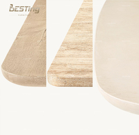 Table à manger moderne australienne personnalisable en bois massif/marbre/micro-ciment