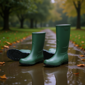 Bottes de pluie en PVC vertes Ttake, modèle Tronchetto 39 avec semelle noire - Product Image 3