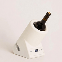 Enfriador de Vino Compacto con Diseño Clásico de Nogal, Mantiene el Vino Frío, Enfriador de Vino de Sobremesa