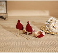 Vrouwen Hoge Hakken Pumps Dame Sexy Bruiloft Bruids Dunne Hoge Hakken Rood Solide Feest Prom Valentijn Kantoor Kwaliteit Prom Schoenen