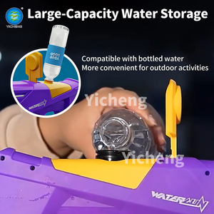 Pistola de Agua Eléctrica de Plástico con Forma de Tiburón, Pistola de Agua Automática con Luz LED, Compatible con Botellas, Recargable, Juguete Acuático de Verano para Niños - Product Image 3