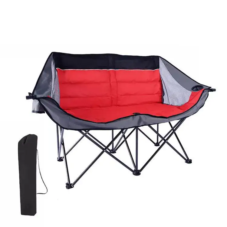 Factory Wholesale Customized Lightweight Aluminum Folding lounge beach Fishing double seat Camping Chair