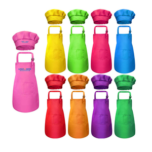 Niños Chef sombrero <span class=keywords><strong>delantal</strong></span> edades 5-12 niños <span class=keywords><strong>delantal</strong></span> niños <span class=keywords><strong>para</strong></span> niños niña <span class=keywords><strong>cocina</strong></span> hornear pintura desgaste sublimación Impresión logotipo personalizado - Product Image 2