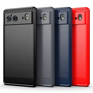 Schokbestendig Carbon Fiber Cover Voor Google Pixel 6 Case Google Pixel 6 Pixel6 Silicone Back Bumper Case Voor Google Pixel 6 Fundas