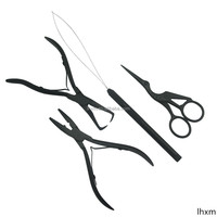 Outils professionnels pour extensions de cheveux 2024, pinces pour extensions de cheveux en acier inoxydable, kit avec aiguille à crochet