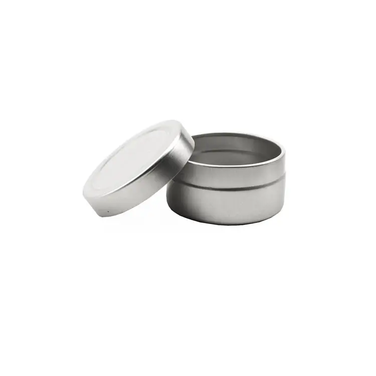 Récipients d'emballage cosmétique 10g 15g 50g petit rond couvercle à pression boîte de bidon en aluminium pot de cire de couleur argentée en aluminium de bidon de baume de lèvre