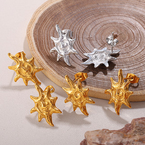 Star Shape <b>Stud</b> <b>Earrings</b> Zinc Alloy Stainless Steel Post Gold <b>Silver</b> Plated Fashion Jewelry Gift for Women - Product Image 2