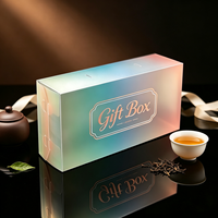 Emballage en plastique pliable transparent en PET recyclable personnalisé pour la présentation de thé, de café et de boissons, et les coffrets cadeaux