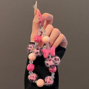 Pendentif élégant imprimé léopard avec pompon perlé et clips transparents pour sacs à main, bracelets et lanières universelles pour coques <span class=keywords><strong>de</strong></span> <span class=keywords><strong>téléphone</strong></span> portable - Product Image 6
