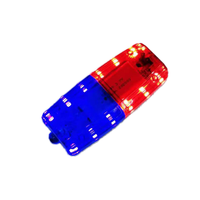 En rojo azul luz de advertencia táctico hombro Clip luces USB carga impermeable bicicleta luz trasera casco linterna lámpara para correr