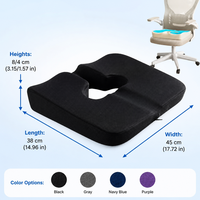 Coussin de siège médical en mousse à mémoire de forme, correcteur de posture, coussin fessier en gel pour fauteuil roulant, en forme de U, avec coutures, amovible, lavable, rafraîchissant