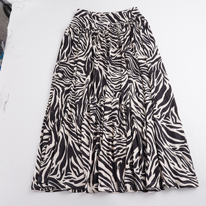 Jupe longue décontractée mi-longue en maille drapée à imprimé zèbre, style unique haut de gamme, tendance streetwear américain, sexy et branchée - Product Image 6
