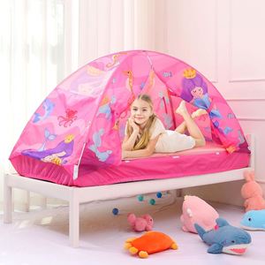 บ้านตุ๊กตาในร่มขนาดเล็ก Princess Dream Cot พร้อมเตียงผ้าฝ้าย เต็นท์เล่นสำหรับเด็กชายและเด็กหญิง - Product Image 1