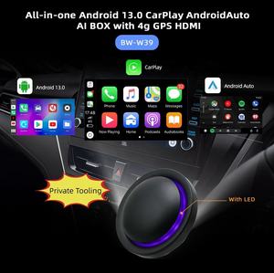 กล่องแอนดรอยด์ 13 รองรับ Carplay AI หน่วยความจำ 4GB 64GB  WiFi แบบดูอัลแบนด์ พร้อม GPS ในตัว รองรับซิม 4G  Netflix YouTube  ใช้งานแบบแฮนด์<span class=keywords><strong>ฟรี</strong></span> รับประกัน 1 ปี - Product Image 4