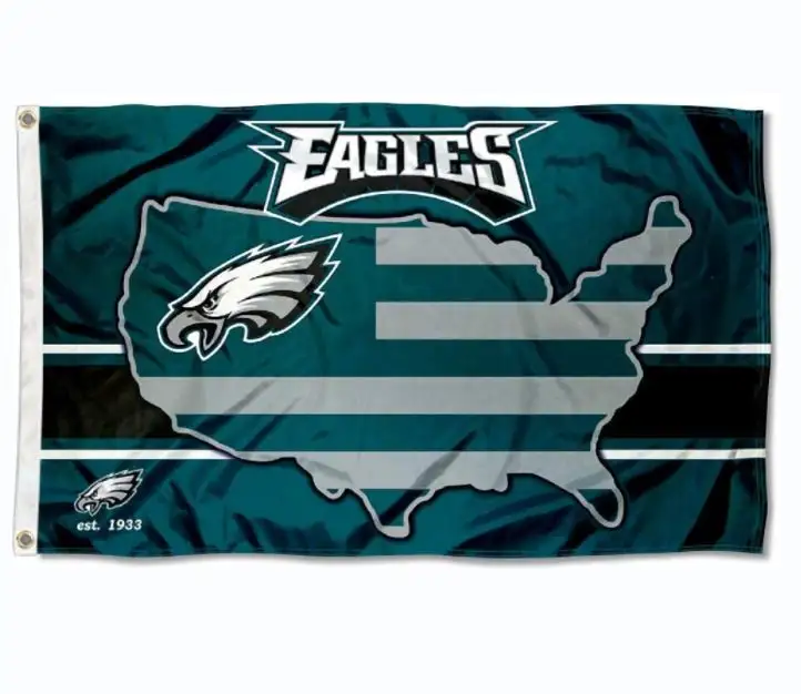 Tùy chỉnh mới NFL Philadelphia Eagles bản đồ Logo Cờ và biểu ngữ