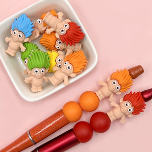 3D Epoxy Troll <b>Silicone</b> <b>Beads</b> For Pen Accessories Round Cartoon <b>Beads</b> Loose <b>Beads</b> With Epoxy Resin Treatment - Product Image 3