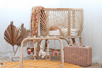 OEM Coussin de change pour bébé en rotin d'herbe de mer et corde de coton, avec poignée, matelas à langer en bois type Moïse et arche d'éveil