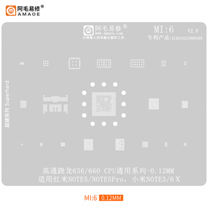 Pochoir de réparation BGA en acier Amaoe pour la réparation de la puce CPU, pour les séries Xiaomi 6/4/5/8/Redmi Note/<span class=keywords><strong>2</strong></span>/2A/<span class=keywords><strong>3</strong></span>/Max/<span class=keywords><strong>4X</strong></span>/Pro/5S/8/9/12 - Product Image 2
